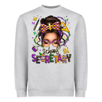 Heather Grey mardi gras school secretary caucasian messy bun Heavyweight Sweatshirt - texasbilliewilder