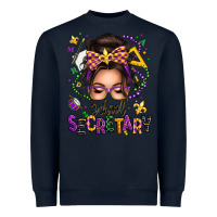 Navy mardi gras school secretary caucasian messy bun Heavyweight Sweatshirt - texasbilliewilder
