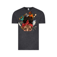 Vintage Black Wild Camping Afro Messy Bbs Vintage Tee - BundleAndBundleShop