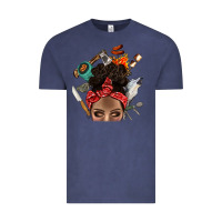 Vintage Denim Wild Camping Afro Messy Bbs Vintage Tee - BundleAndBundleShop