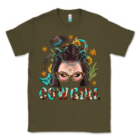 Army Green Western Cowgirl Braid Hair Classic Tee - BundleAndBundleShop