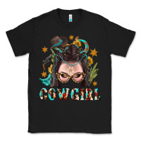 Black Western Cowgirl Braid Hair Classic Tee - BundleAndBundleShop