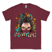 Burgundy Western Cowgirl Braid Hair Classic Tee - BundleAndBundleShop
