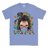 Colony Blue Western Cowgirl Braid Hair Classic Tee - BundleAndBundleShop