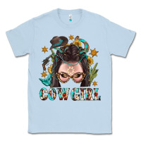 Dusty Blue Western Cowgirl Braid Hair Classic Tee - BundleAndBundleShop
