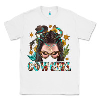 White Western Cowgirl Braid Hair Classic Tee - BundleAndBundleShop