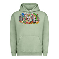 Pigment Oil Green baseball brother Urban Hoodie - CowhideDigitalArt