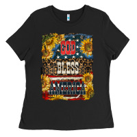 Black Western God Bless America Ladies Tee - LillyAllenDesigns