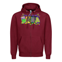 Burgundy mardi gras nana Zipper Hoodie - CowGirlArtShop