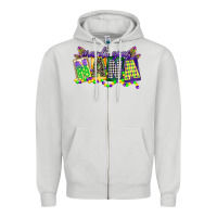 Dove Grey mardi gras nana Zipper Hoodie - CowGirlArtShop