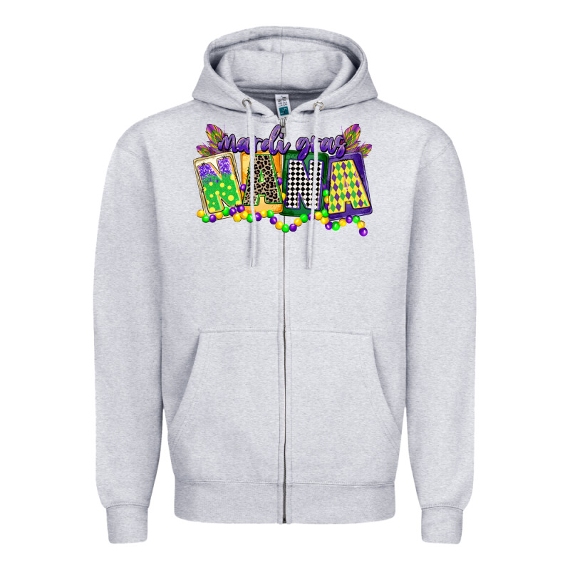 Mardi Gras Nana Zipper Hoodie by CowGirlArtShop | Teevron