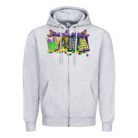Heather Grey mardi gras nana Zipper Hoodie - CowGirlArtShop