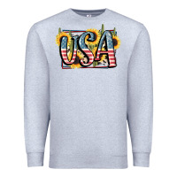 Heather Grey USA 4th of July Premium Sweatshirt - FaDigitalArtStudio