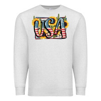 Oatmeal Heather USA 4th of July Premium Sweatshirt - FaDigitalArtStudio
