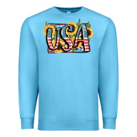 Ocean Blue USA 4th of July Premium Sweatshirt - FaDigitalArtStudio