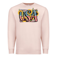 Pale Pink USA 4th of July Premium Sweatshirt - FaDigitalArtStudio