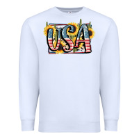 White USA 4th of July Premium Sweatshirt - FaDigitalArtStudio