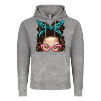 Cloud Rock Messy Bun Mom With Leopard Bandana Vintage Hoodie - BundleAndBundleShop