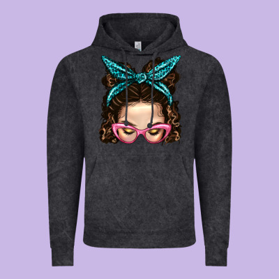 Messy Bun Mom With Leopard Bandana Vintage Hoodie Designed By Bundleandbundleshop