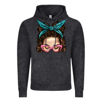 Messy Bun Mom With Leopard Bandana Vintage Hoodie | Teevron