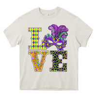 Cream mardi gras love mask Heavy Core Tee - BarkalooDesign