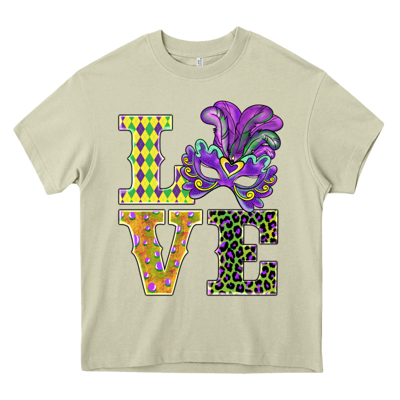 Mardi Gras Love Mask Heavy Core Tee by BarkalooDesign | Teevron