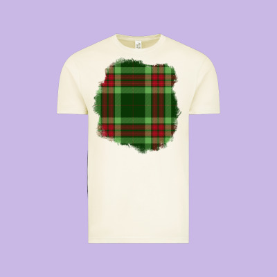 Christmas Tartan Patch Vintage Tee Designed By Bundleandbundleshop