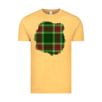 Vintage Mustard Christmas Tartan Patch Vintage Tee - BundleAndBundleShop