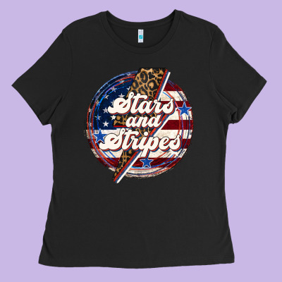 Western Stars And Stripes Ladies Tee Designed By Lillyallendesigns