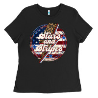 Black Western Stars and Stripes Ladies Tee - LillyAllenDesigns