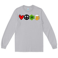 Moon Dust Funny St Patricks Day Love Peace Clover and Beer Long Sleeve Tee - Bettercallsaul