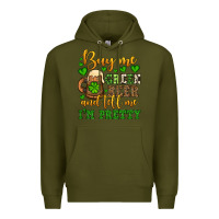 Army Green Buy me green beer and tell me i'm pretty Premium Hoodie - OliviaCreatesArt