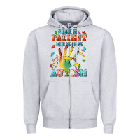 Heather Grey please be patient with me i have autism Zipper Hoodie - CowGirlArtShop