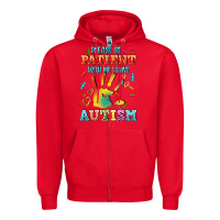 Red please be patient with me i have autism Zipper Hoodie - CowGirlArtShop