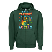 Sports Green please be patient with me i have autism Zipper Hoodie - CowGirlArtShop