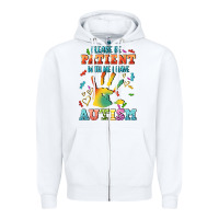 White please be patient with me i have autism Zipper Hoodie - CowGirlArtShop