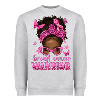 Heather Grey afro messy bun breast cancer warrior Heavyweight Sweatshirt - texasbilliewilder
