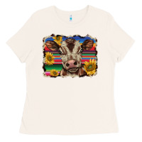 Bone western background baby calf Ladies Tee - BarkalooDesign