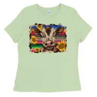 Matcha western background baby calf Ladies Tee - BarkalooDesign