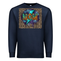 Navy Leopard mom Premium Sweatshirt - FaDigitalArtStudio