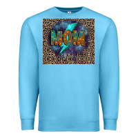 Ocean Blue Leopard mom Premium Sweatshirt - FaDigitalArtStudio