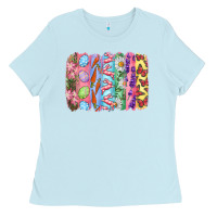 Baby Blue Easter Brushstrokes Ladies Tee - RanaPortraitStore
