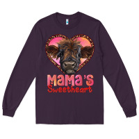 Plum mama's sweetheart highland calf Long Sleeve Tee - RanaPortraitStore