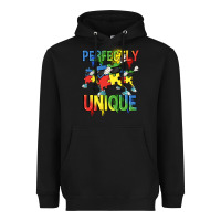 Black Perfectly unique Autism Awareness Day Heavyweight Hoodie - FaDigitalArtStudio