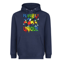 Navy Perfectly unique Autism Awareness Day Heavyweight Hoodie - FaDigitalArtStudio