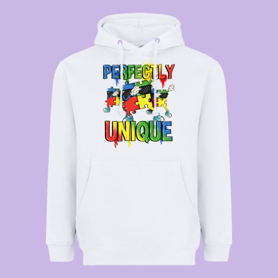 Perfectly Unique Autism Awareness Day Heavyweight Hoodie Designed By Fadigitalartstudio