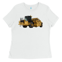 White Wheel Tractor Scraper Ladies Tee - LillyAllenDesigns