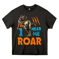 Asphalt i'm one hear me roar dinosaur birthday Heavy Core Tee - LillyAllenDesigns