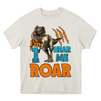 Cream i'm one hear me roar dinosaur birthday Heavy Core Tee - LillyAllenDesigns