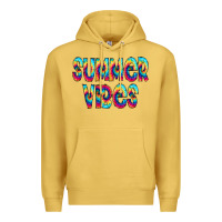 Antique Gold summer vibes tie dye doodle Premium Hoodie - CowCowDesign